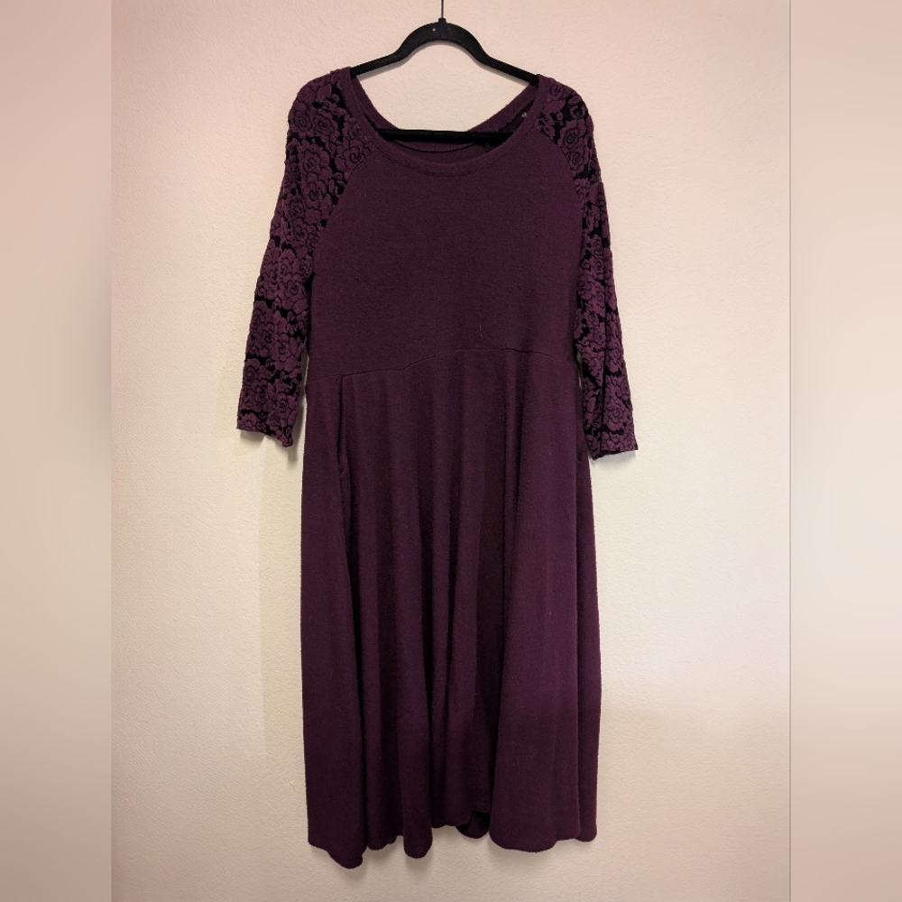 Torrid Deep Purple Lace Sleeve Dress